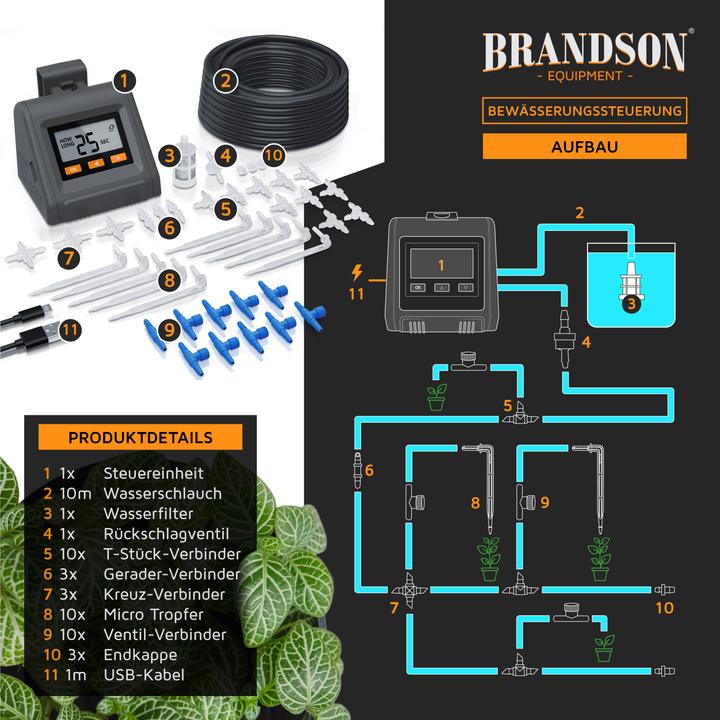 Produktbild Brandson Bewässerungssystem (Tropfbewässerung Set)