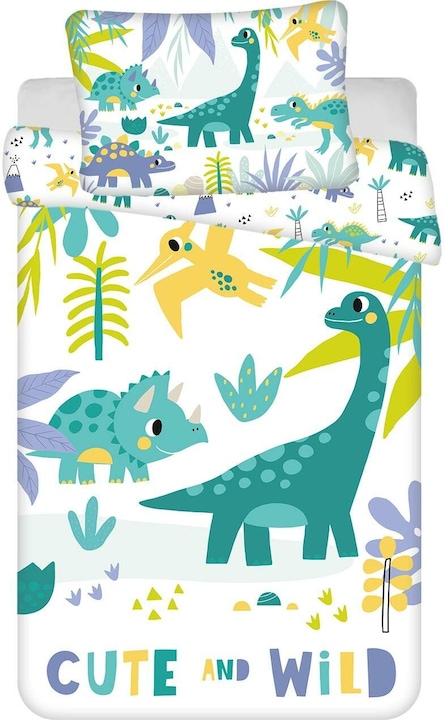 Tinisu Dino Kinder-BettwÃ¤sche Cute and Wild 100 x 135 cm - weiche Baumwolle