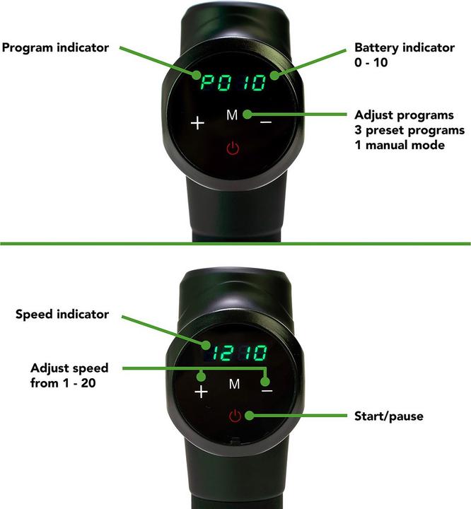 Produktbild Tunturi Massage Gun Pistole MG50 (20 Stufen, 300 min)