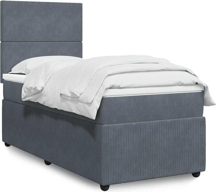 Produktbild VidaXL Bo x springbett mit Matratze 100 x 200 cm Samt (100 x 200 cm, 100 x 200 cm)