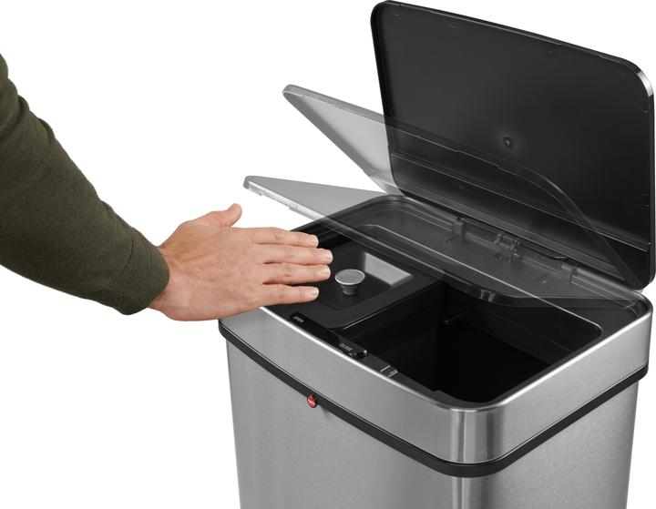 Produktbild Hailo Öko Vario XL, Design-Sensor-Mülltrenner, 25 + 25 + 4 ltr, Edelstahl Anti-Fingerprint (50 l)