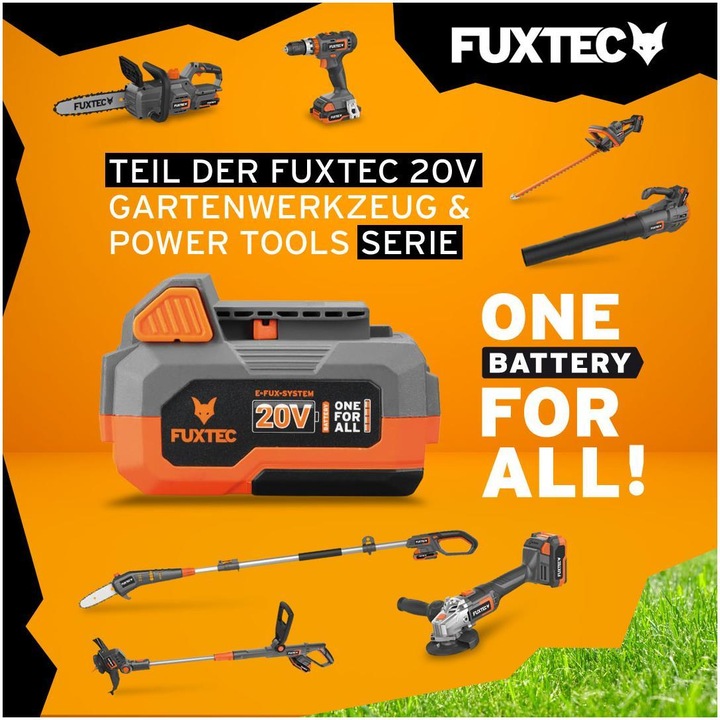 Actual product image Fuxtec 40V Battery Lawn Mower FX-E1RM20 SET with 2 x Battery 2Ah, Dual Charger 2.4A (Rechargeable battery operated)