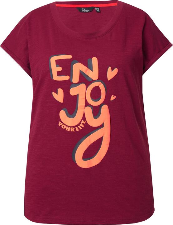 Actual product image Ulla Popken Enjoy Cap Sleeve Graphic Tee (62)