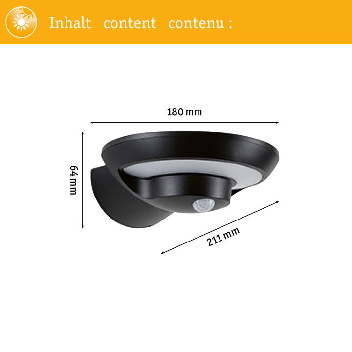 Produktbild Paulmann Solar Wandleuchte Bordola (220 lm, IP44)