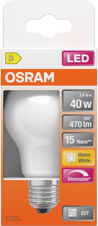 Image du produit Osram OSR LED A 5W E27 matt 470LMdim (E27, 470 lm, 6x)