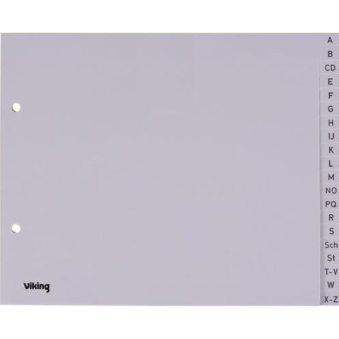 Office Depot, Ordner Zubehör, Register A - Z DIN A4 Grau 20-teilig PP (Polypropylen)