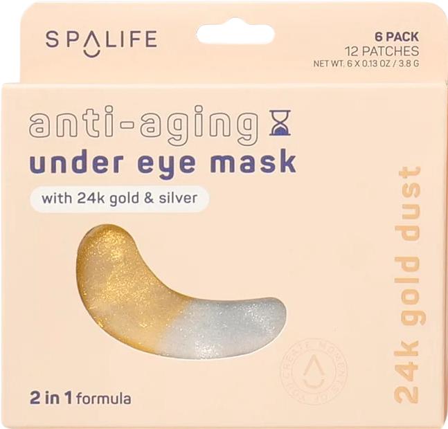 SpaLife Pads anti-âge pour les yeux 2 en 1 formule 6 paires