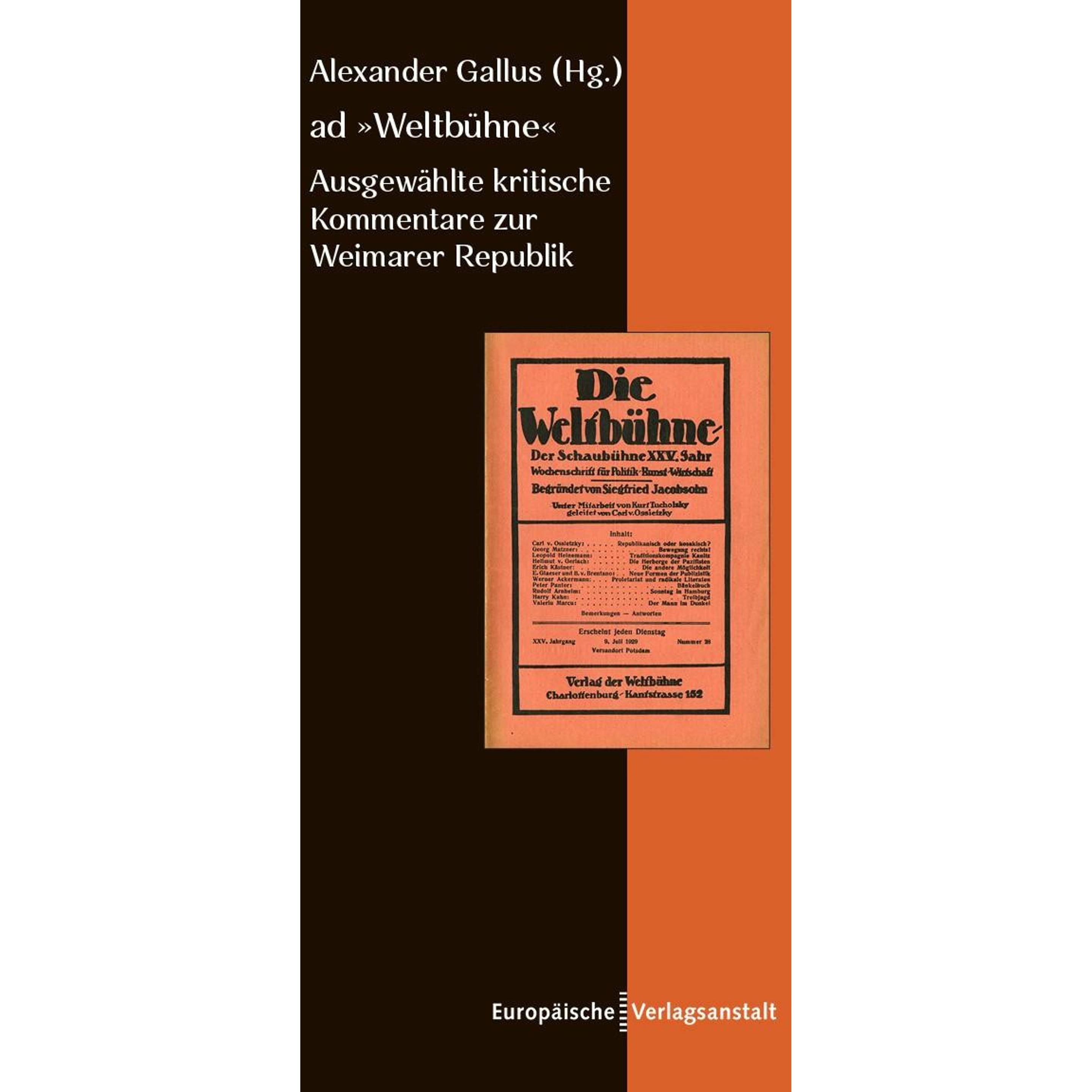 ad ¿Weltbühne¿, Fachbücher von Alexander Gallus
