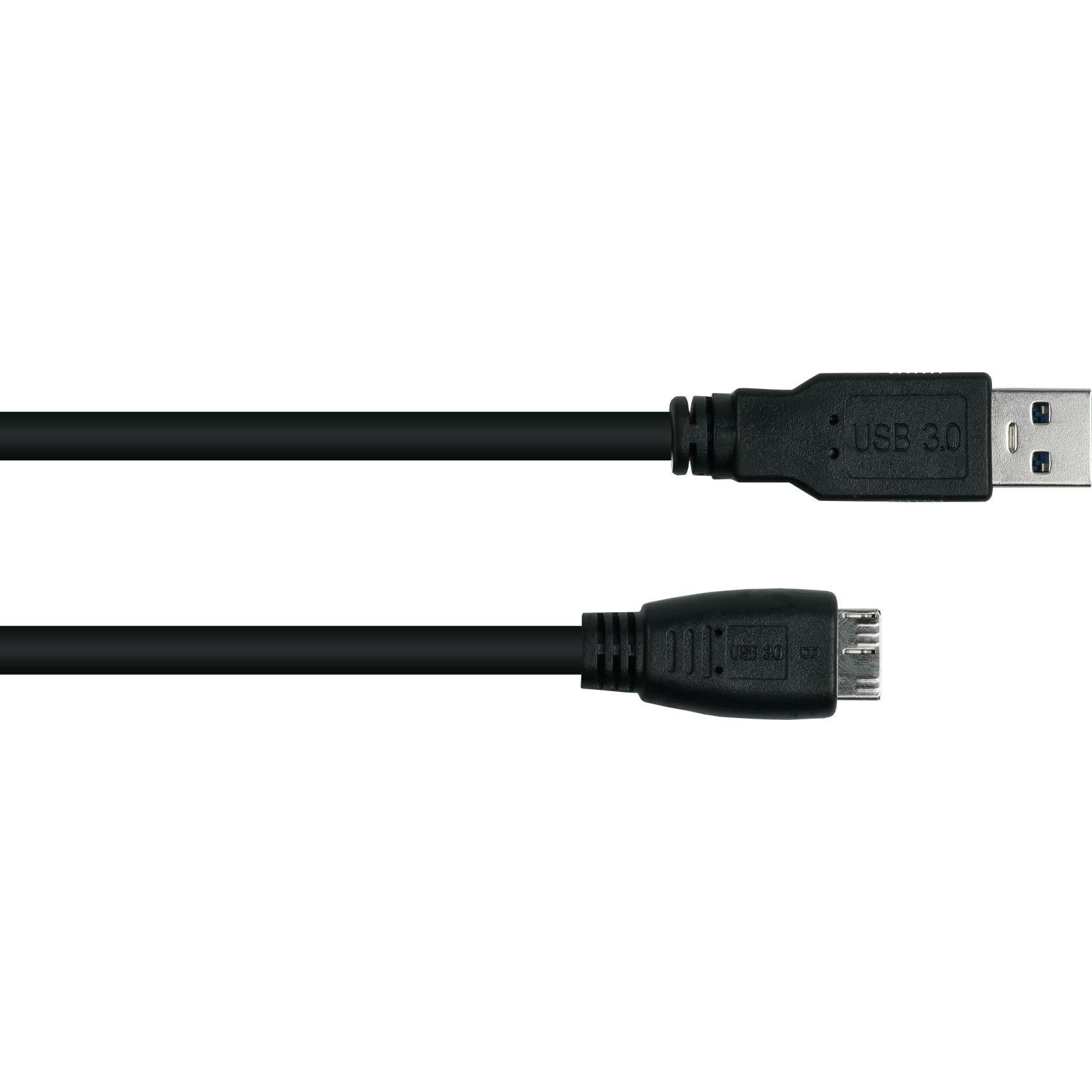 Thumbnail - Good Connections Kabelmeister USB 3.0 an USB Micro B CU 0,5m schwarz (0.50 m, USB 3.2 Gen 1), USB Kabel