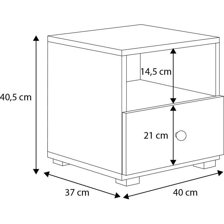 Thumbnail - ADRK Furniture, Nachttisch, Nachttisch mit Schublade EMI (37 x 37 x 37 cm)