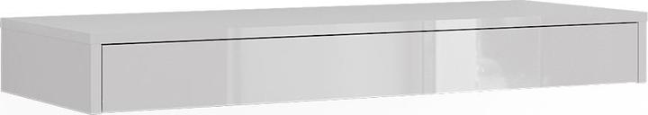 Vicco Wandregal Sherry, Weiss Hochglanz, 100 x 12 cm mit Schublade