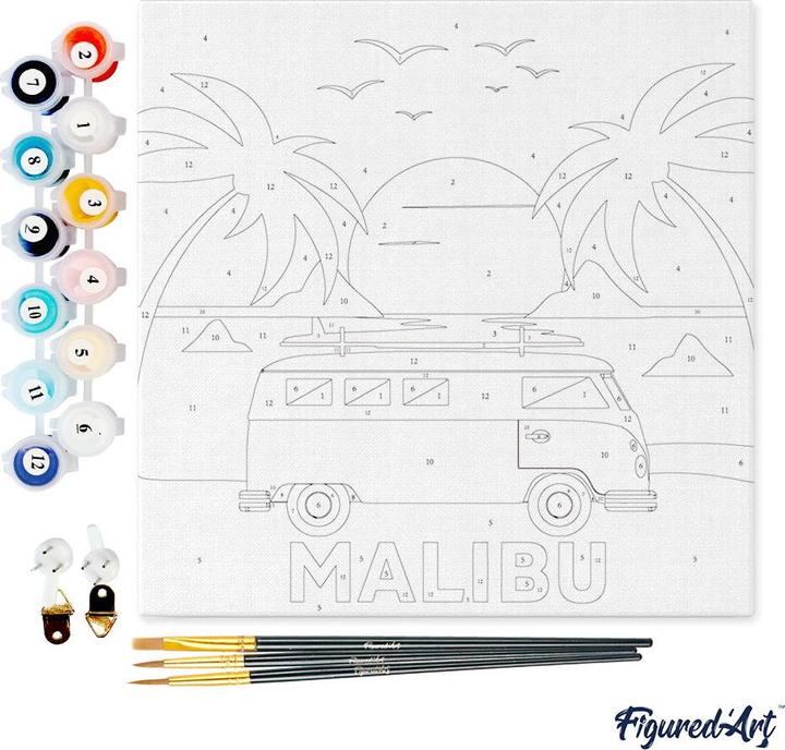 Immagine prodotto Figured'Art Mini Kit da Dipingere con i Numeri con Cornice - Malibu