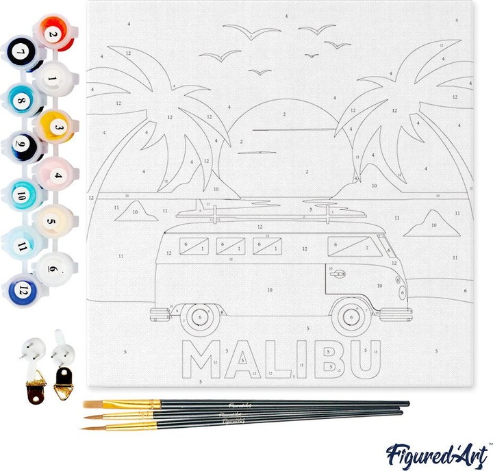 Actual product image Figured'Art Mini Paint by Numbers framed - Malibu