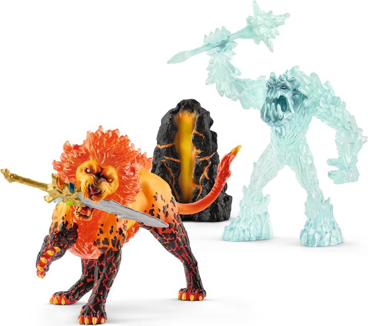 Produktbild Schleich Kampf um die Superwaffe - Frostmonster vs. Feuerlöwe