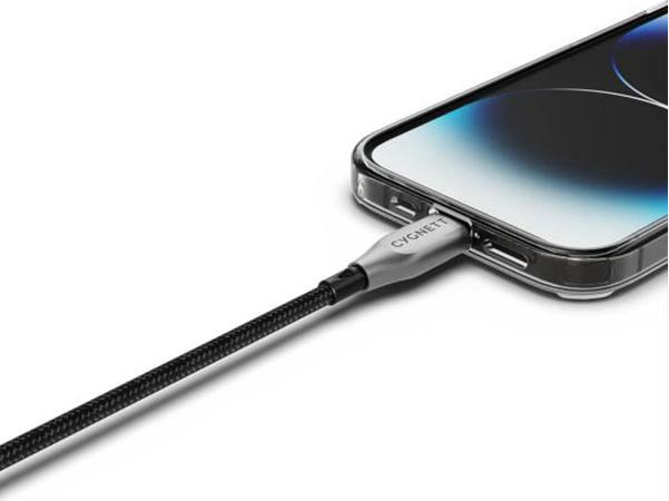 Immagine prodotto Cygnett Cavo di ricarica rapida blindato da Lightning a USB-C 30W (1m, nero) (USB 3.0)