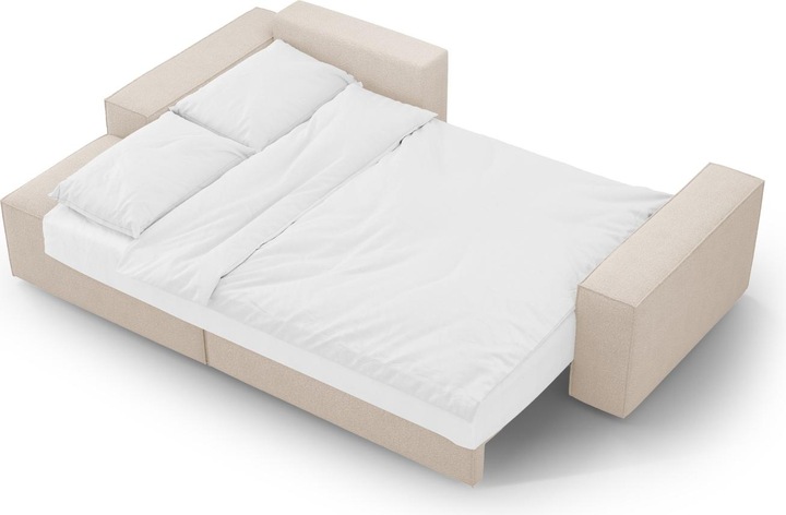 Actual product image Micadoni Bouclé Left Corner Sofa With Bed Function And Box, "Jodie", 3 Seats, 246x151x86 Made in Europe (Corner sofa)