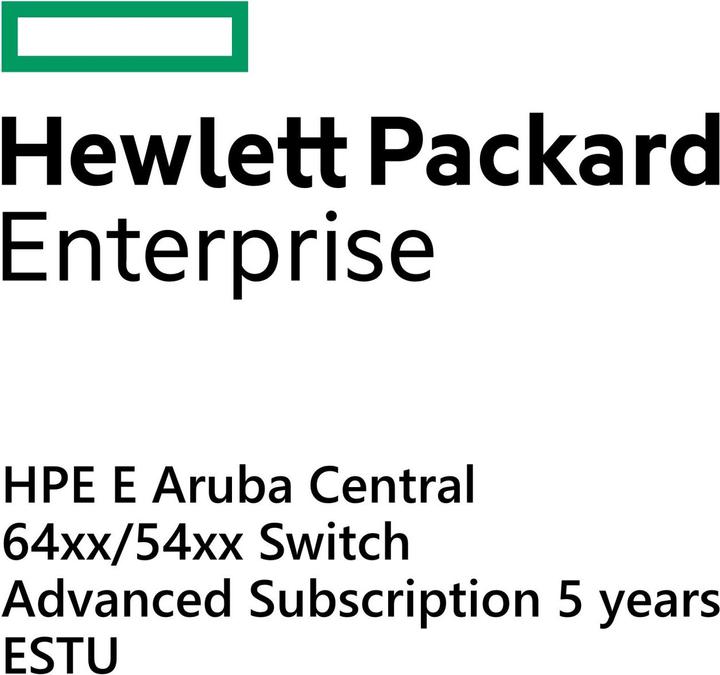 Produktbild HPE E Aruba Central, 64xx/54xx Switch, Advanced Subscription, 5 years, E-STU