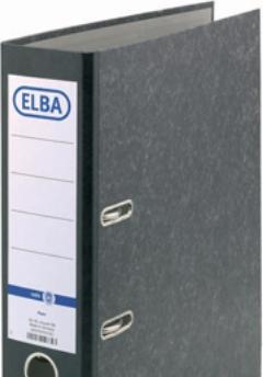 Produktbild Elba Ordner smart Wolkenmarmor, Rückenbr.: 80 mm, schwarz DIN A4, Einband aus Wolkenmarmor-Papier, gekleb (A4, 80 mm, 1 Stk.)