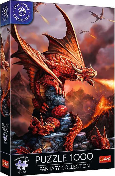 Actual product image Trefl Puzzle Premium Plus 1000 - Fantasy Collection: Fire Dragons (1000 pieces)