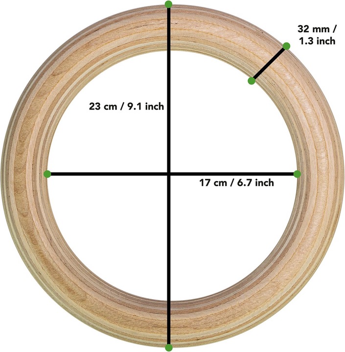 Immagine prodotto Tunturi Turnringe Gym Rings aus Holz