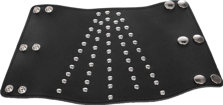 Actual product image Rimba Bondage Play Leather Arm Cap With Decorative Staples - Black
