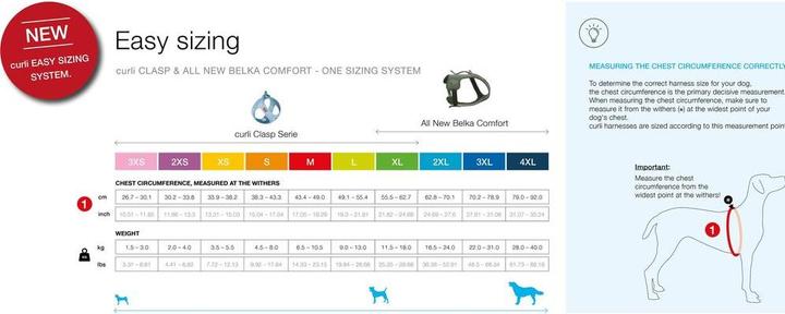 Energy Label Curli Vest dog harness Alpine Clasp light grey M (M, Dog, General)
