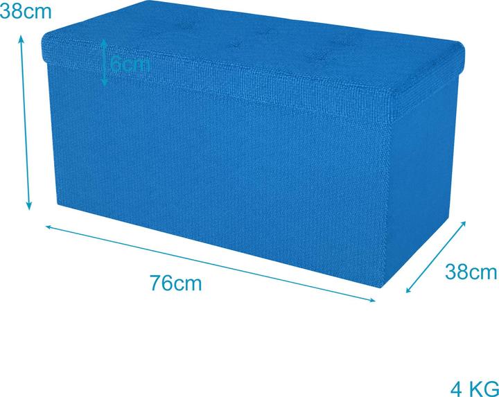 Actual product image Intirilife Bench 76x38x38 cm in OCEAN BLUE (38.76 cm)