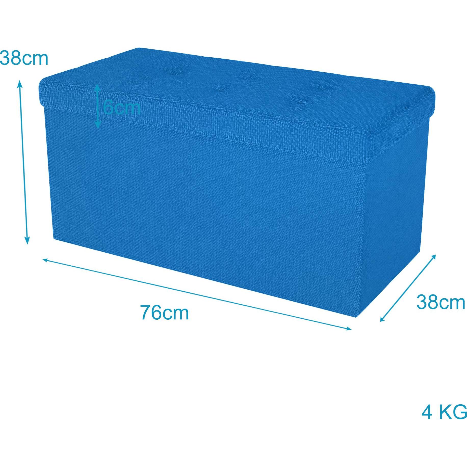 Thumbnail - Intirilife, Sitzbank, Sitzbank 76x38x38 cm in OZEAN BLAU (76 cm)