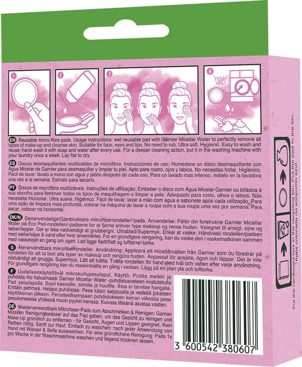 Produktbild Garnier SkinActive Micellar Reusable Eco Pads (Reinigungstücher Gesicht)