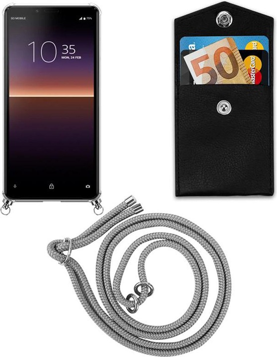 Produktbild Cadorabo TPU Handy Kette SILBER Cover