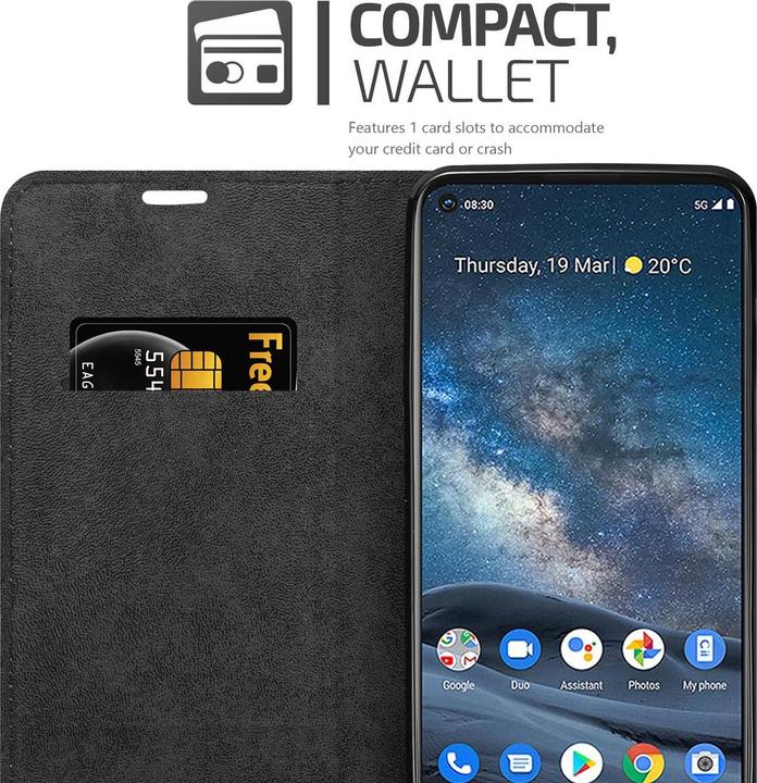 Actual product image Cadorabo Book Invisible Magnet Cover (Nokia 8.3)