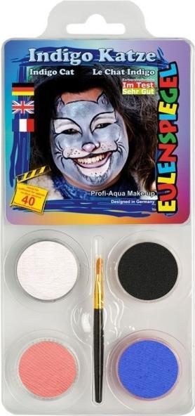 Actual product image Magni 204542 - Motif set indigo cat, 4 colours, 1 brush, 1 instruction, for approx. 40 masks, Ka