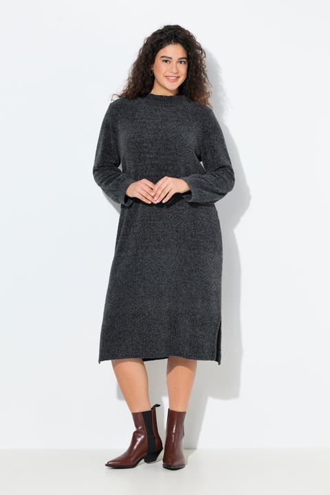 Produktbild Ulla Popken Chenille-Midikleid, weiter Stehkragen, Langarm (46, 48)