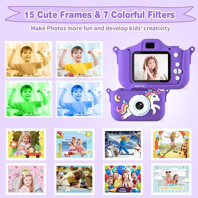 Image du produit Activity Board Jouet caméra numérique licorne, jouet caméra pour enfants, 1080P HD caméra pour enfants, mini