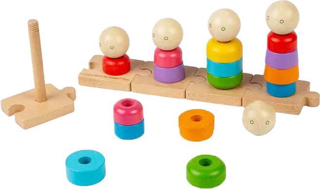 Actual product image Bigjigs Stapelspielzeug „Regenbogenfamilie“ aus Holz, 25-tlg.