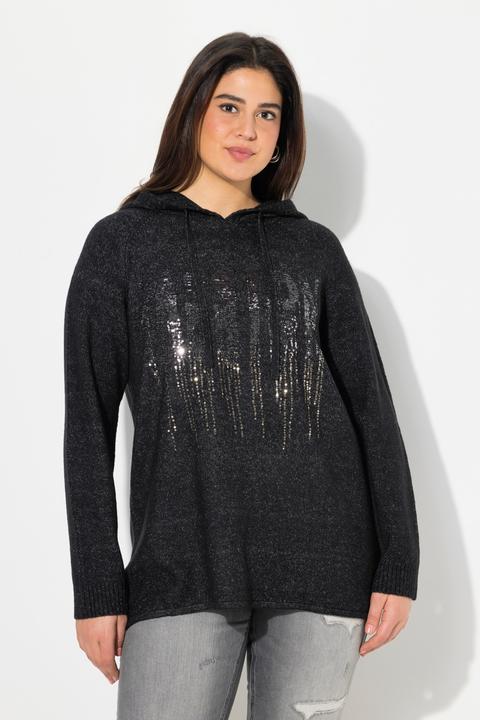 Actual product image Ulla Popken Sequined Knit Long Sleeve Hoodie (56)