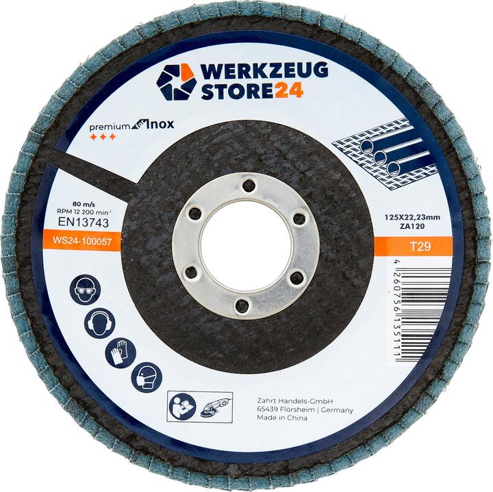 Actual product image Werkzeugstore24 10x flap disc 125 mm curved zirconium aluminium oxide K 120