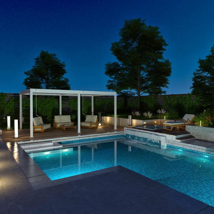 Produktbild Weide Pergola Deluxe Plus 3.6x5.3m weiss (360 cm, 530 cm)