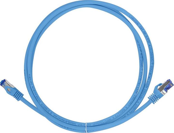 Actual product image LogiLink Patch cord Ultraflex, Cat.6A, S/FTP, 15 m, blue withCat.7 raw cable, extra flexible & soft cable m (S/FTP, CAT6a, 15 m)
