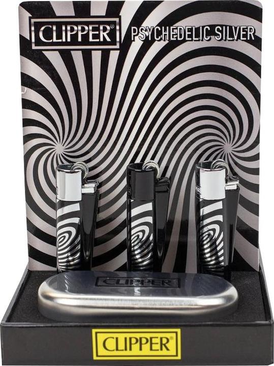 Actual product image Clipper Lighter Psychedelic Silver