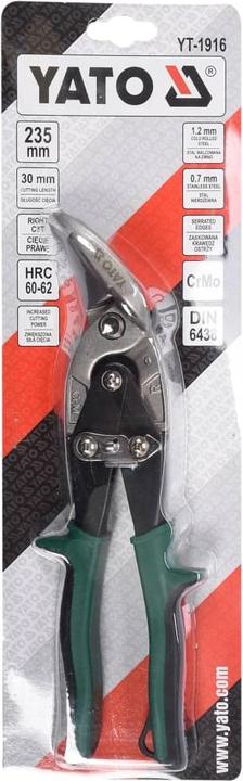 Actual product image Yato OFFSET TIN SNIPS RIGHT CrMo 1.2MM (235 mm)