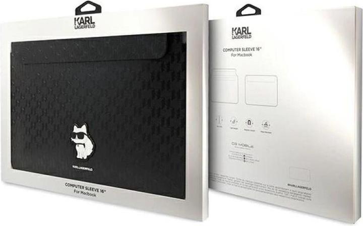 Actual product image Karl Lagerfeld Sleeve KLCS16SAKHPCK 16" czarny/black Saffiano Monogram Choupette (16")