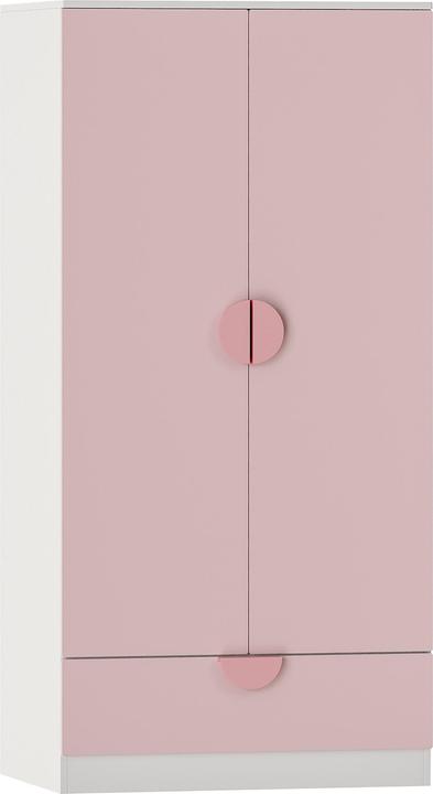 En.Casa Kinderkleiderschrank Sandnes mit Schublade 123x60x40 cm Rosa (60 cm)