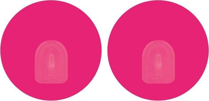 Actual product image MSV Patère Transparent Sur Fond Rond 8cm Fuchsia
