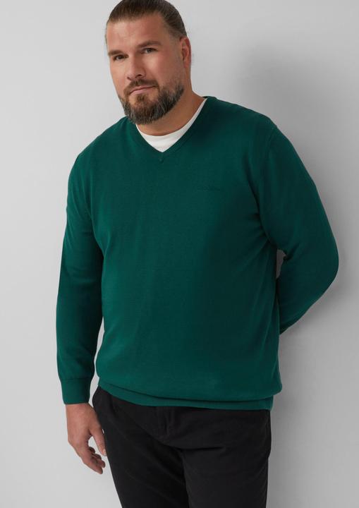 Produktbild S.Oliver Strickpullover Strickpullover mit Logo-Stickerei (4XL)