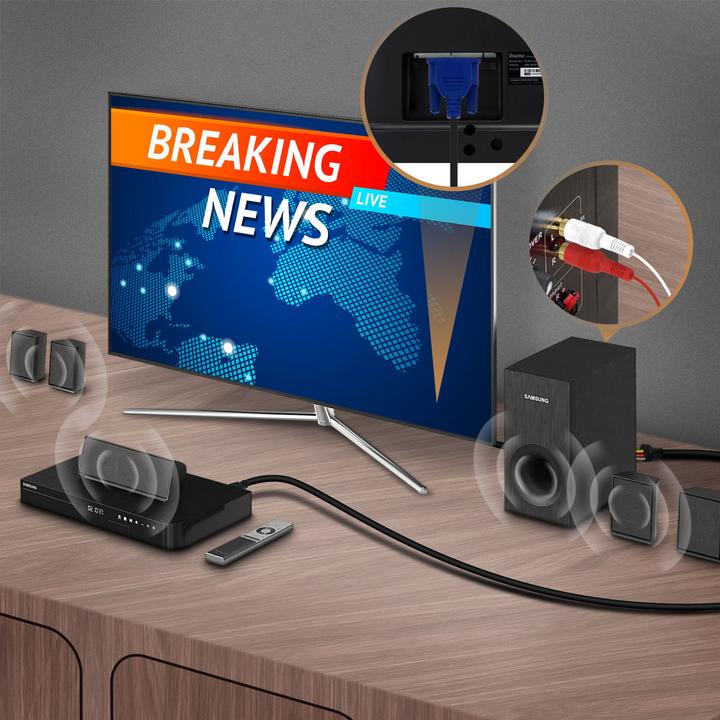 Produktbild LinQ HDMI auf 3x Cinch-Stecker / VGA Videokabel by – Schwarz (1.50 m, VGA)