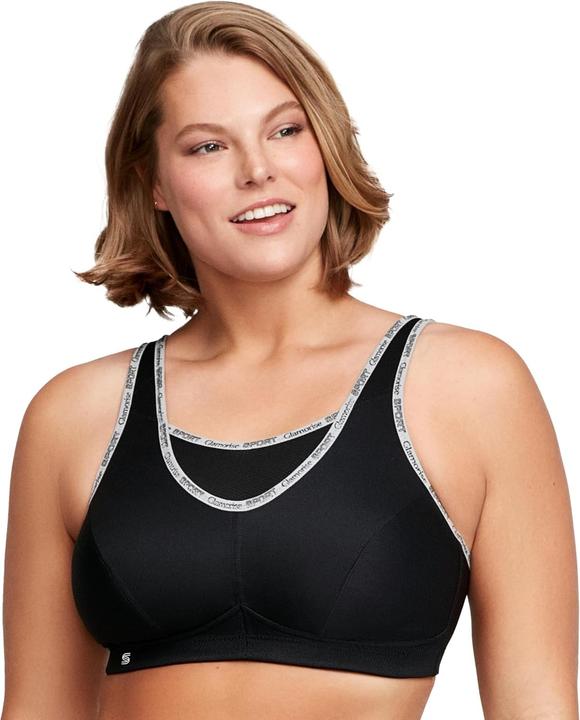 Actual product image Glamorise Nobounce Camisole 1066 Womens NonWired Sports Bra Black 95H Black 95H (95 H)