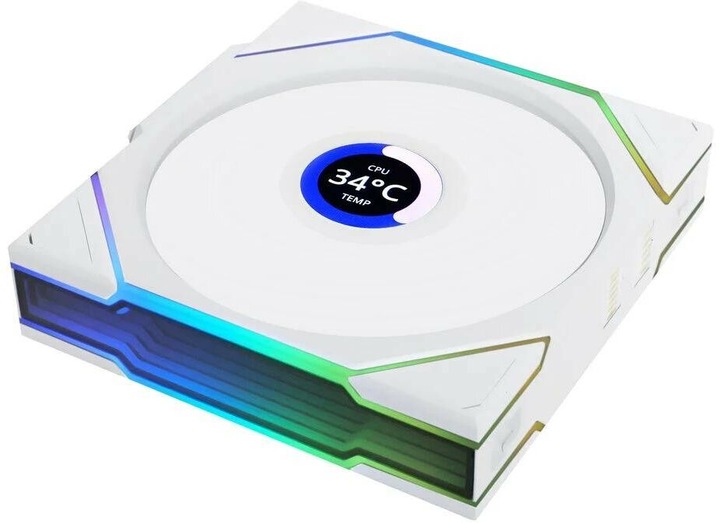 Actual product image Lian-Li UNI FAN TL Wireless LCD Lüfter, ARGB, PWM - 120 mm, weiss (120 mm, 1 x)