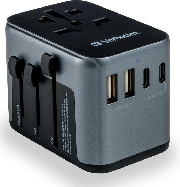 Productafbeelding Verbatim Universele Reisadapter met 1 x USB-C PD 30W & QC 3.0 / 2 x USB-C / 2 x USB-A