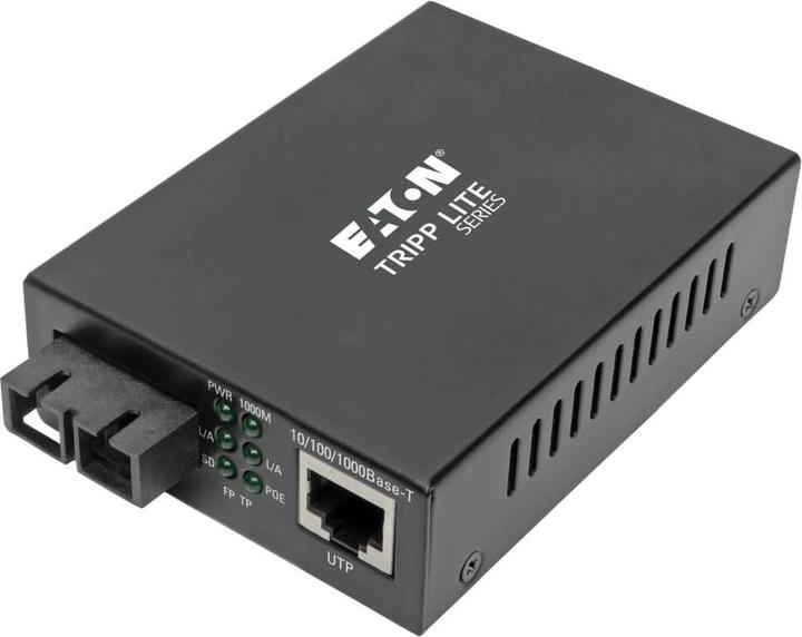 Eaton Convertisseur de média Gigabit Multimode Fibre vers Ethernet POE+ International Power Cables